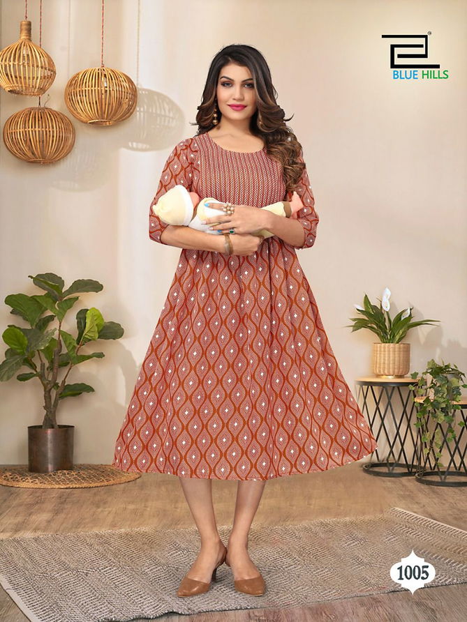 Blue Hills Happiness Feeding Wear Wholesale Designer Kurtis Catalog